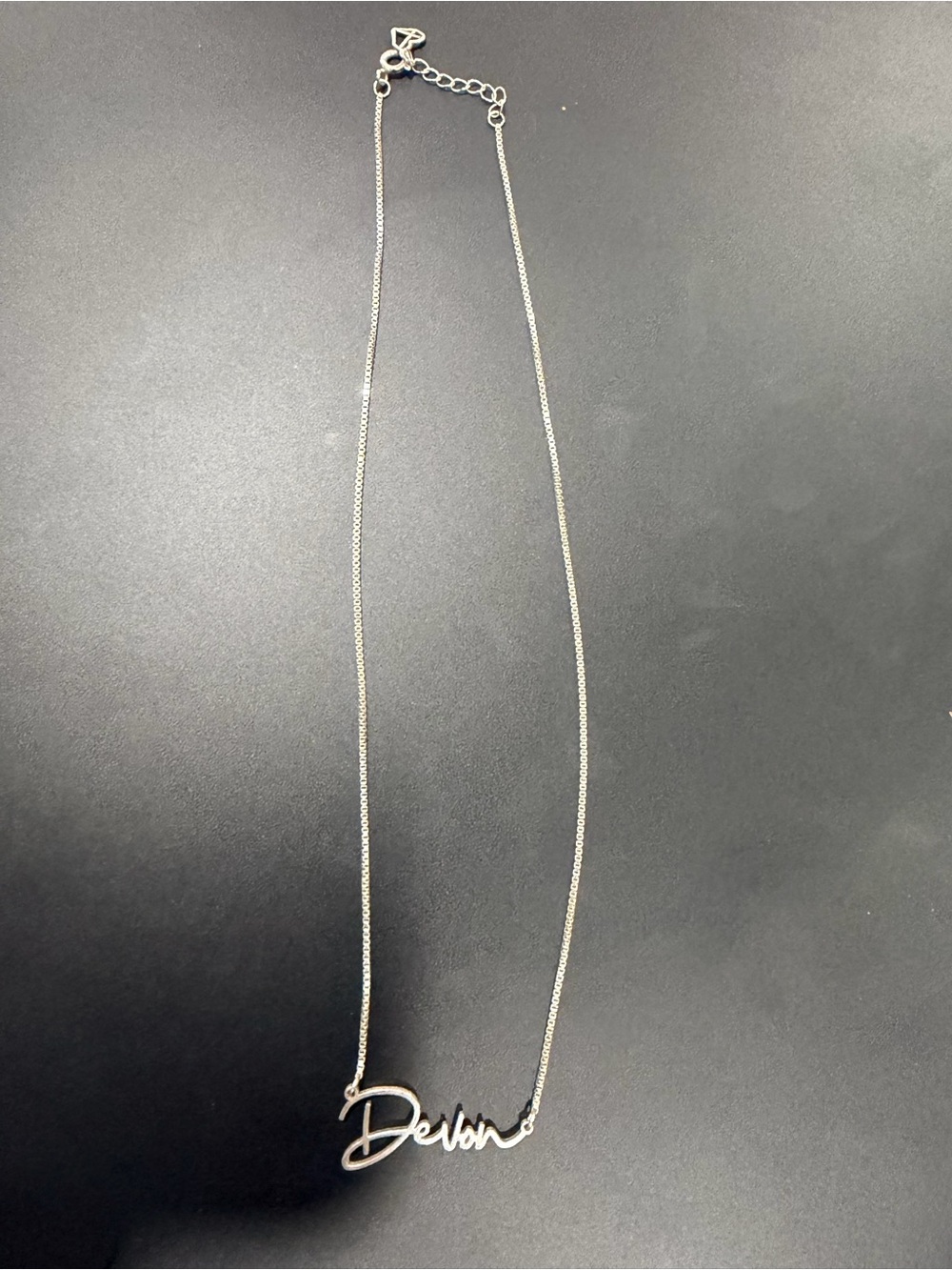 Personalized Script Name Necklace - Silver "Devon"